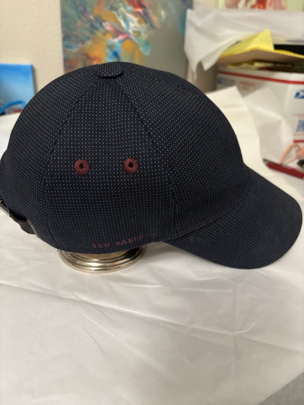 Ted Baker Men's Navy Textured Cap.